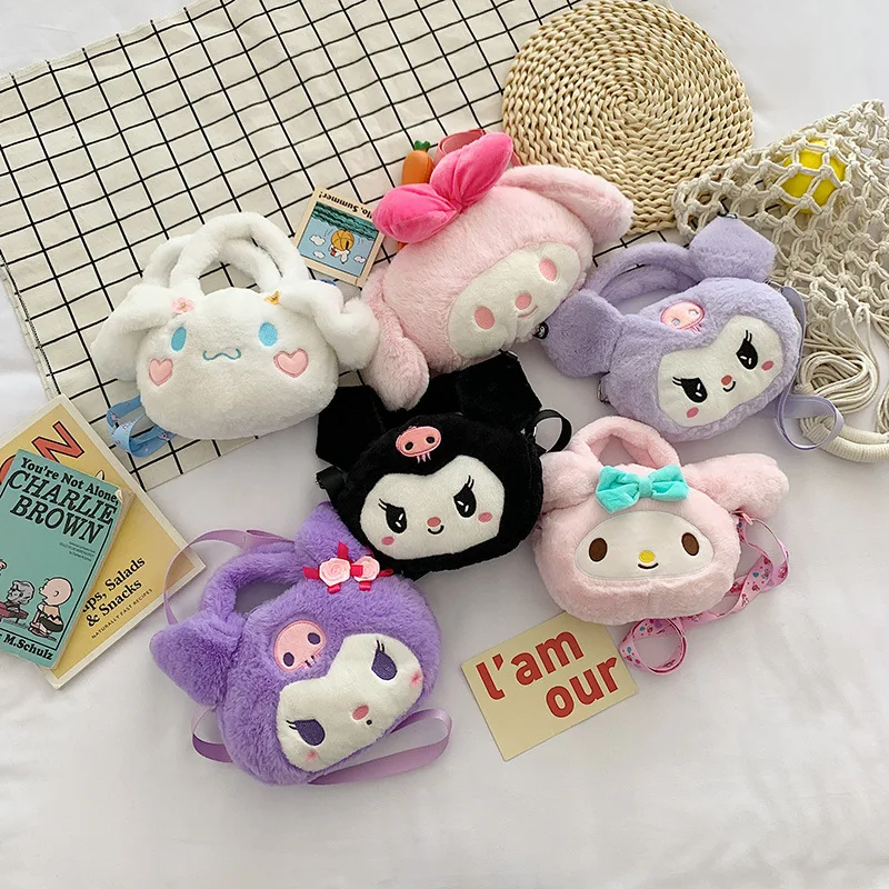 

Мягкая набивная плюшевая сумка-кошелек Kawali Sanrio Kuromi для девочек, плюшевые подарки на день рождения
