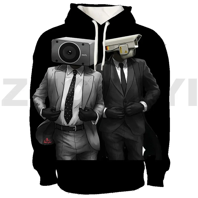 Толстовка Skibidi унитаза в стиле Харадзюку для мужчин свободные пуловеры с длинным