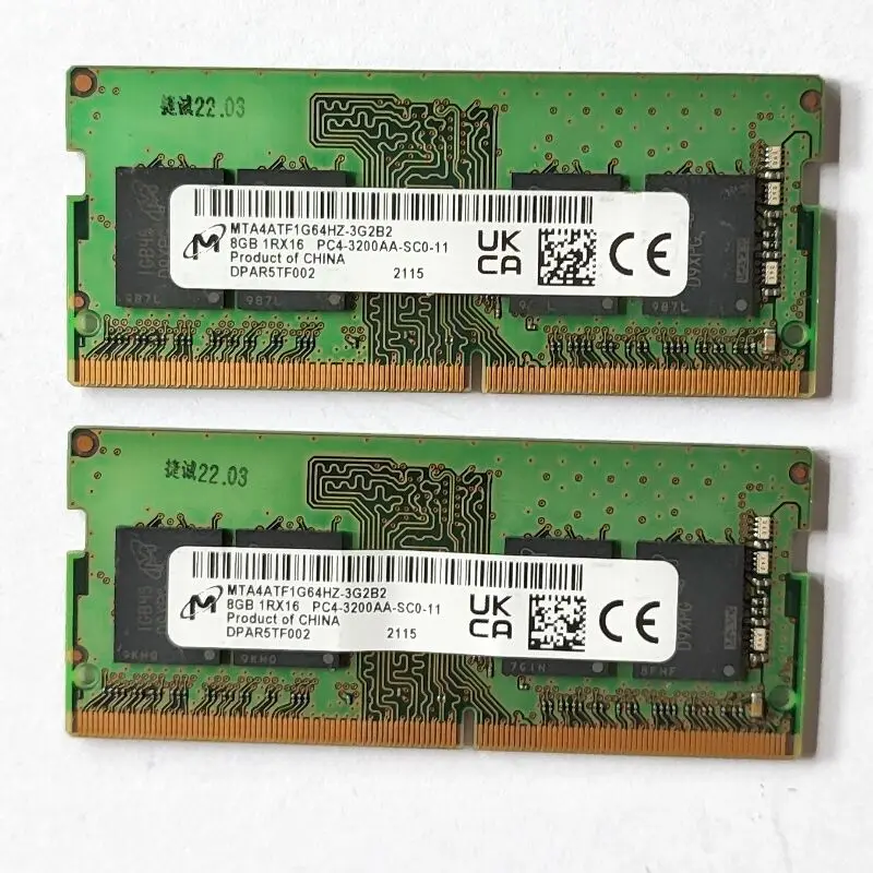 

Micron DDR4 8GB 1RX16 PC4-3200AA-SCO-11 память для ноутбука MTA4TF1G64HZ ddr4 8GB 3200MHz 1,2 v 260PIN