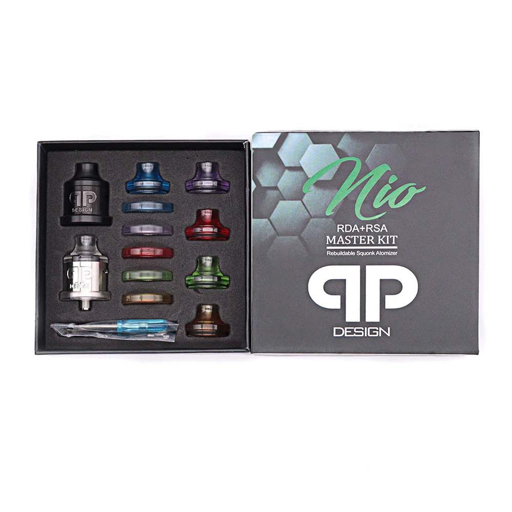 

QP дизайн Nio RDA RSA Master Tank Капельное масло DIY 25 мм 316ss PC Pei испаритель верхний воздухозаборник Регулируемый однокатушечный распылитель