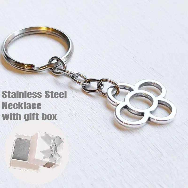 

Barcelona Stainless Steel Keychain Barcelona Flower Key Chains Stainless Steel Keychain Charm Fashion Accessories Key Ornaments