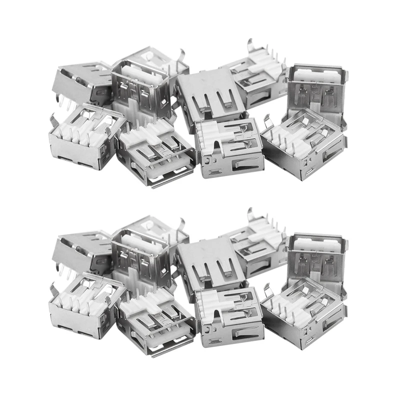 

20 шт., разъёмы USB Type-A мама для монтажа печатной платы