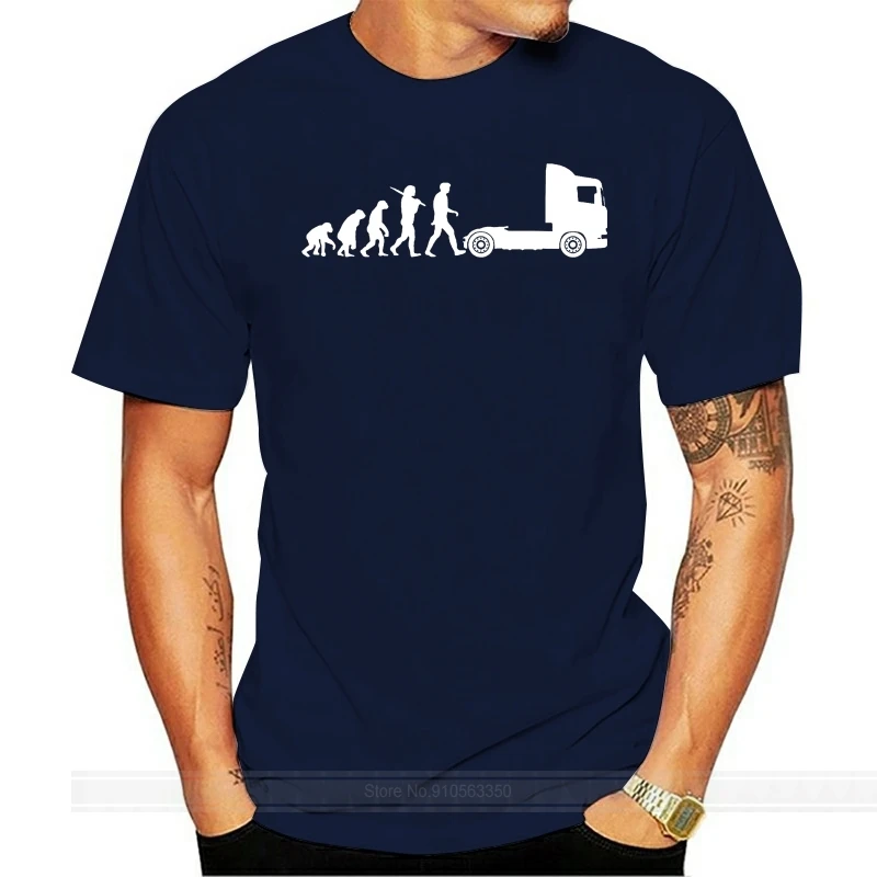 

T Shirt Discount 100 % Cotton For Men'S Cheap Tee Shirtsevolution Of Trucker Man Lorry Truck Driver T-Shirt