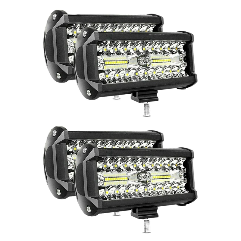 

4X 7Inch 800W LED Work Light Bar Flood Spot Combo Offroad SUV Fog Lamp Driving Truck Outdoors