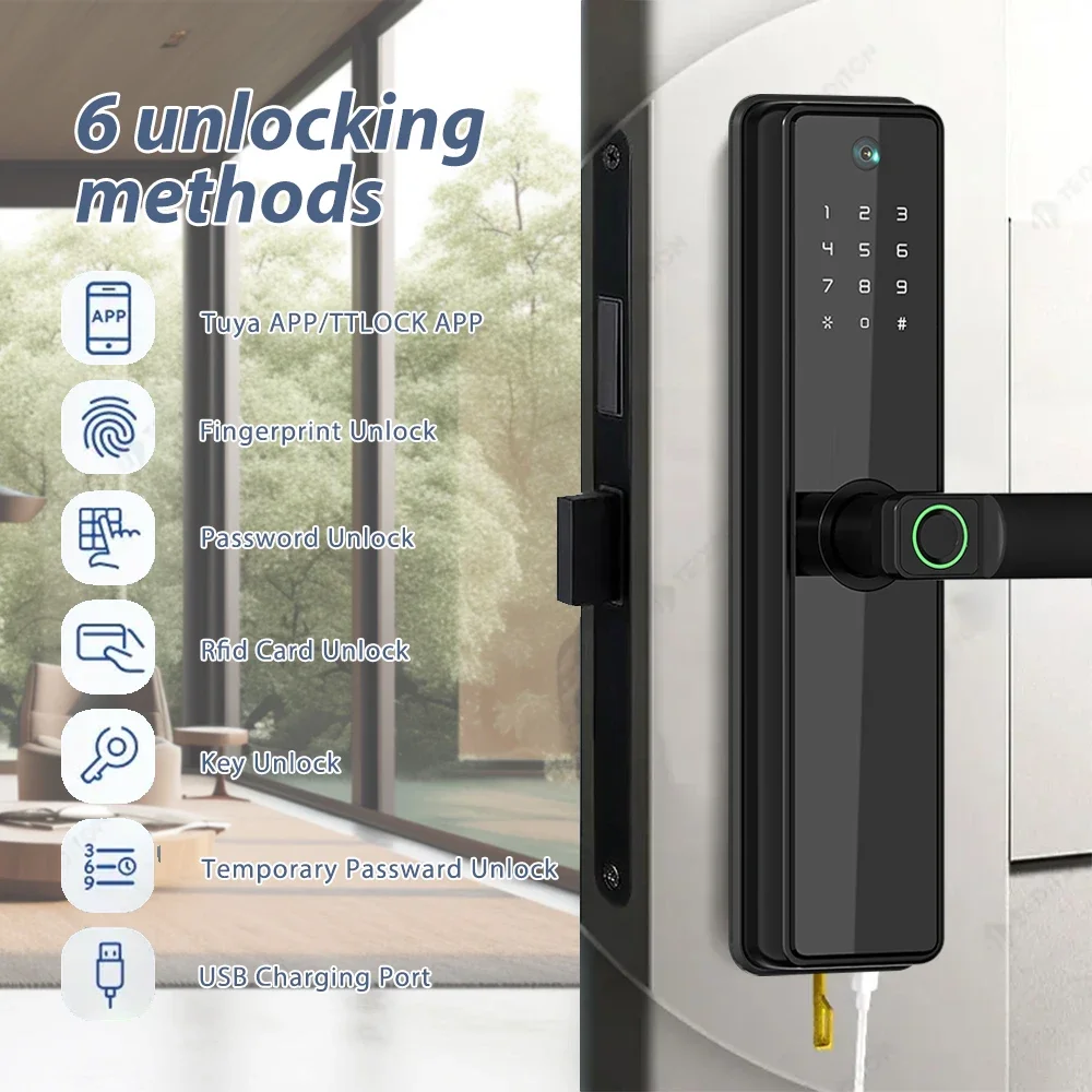 Eseye Видеозвонок в реальном времени Приложение Tuya Глазок Дверной замок Отпечаток