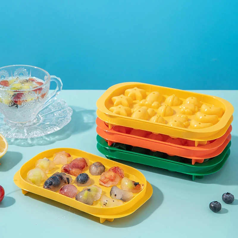 13 отверстий мультяшный льдогенератор силиконовая форма для льда с крышкой