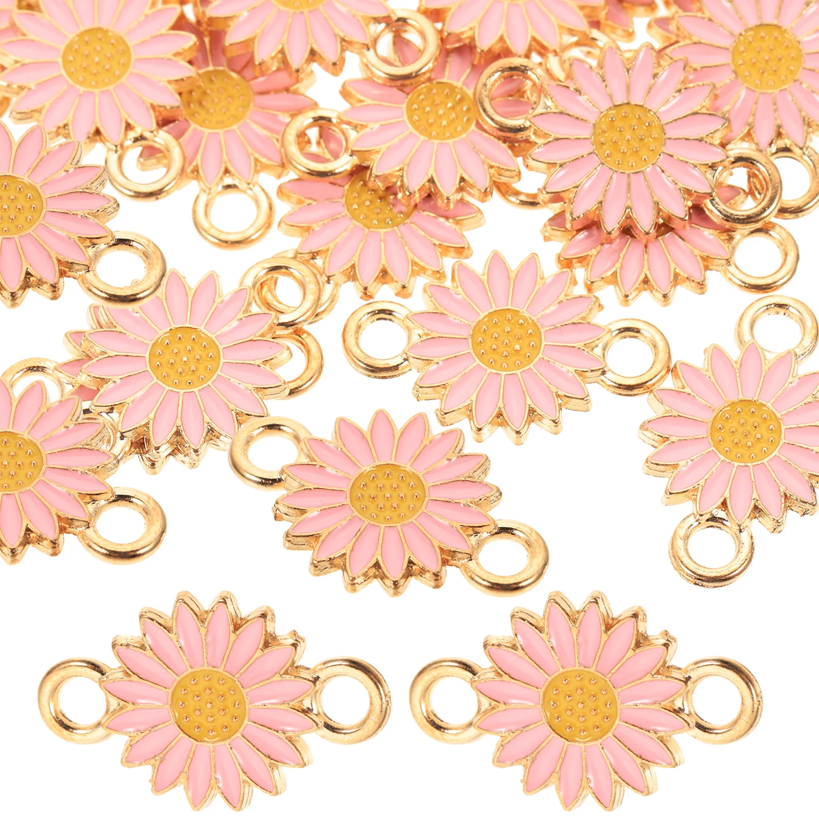 

20 Pcs Alloy Jewelry Vintage Decor DIY Findings Sunflower Connector Bracelet Charms Design Pendant