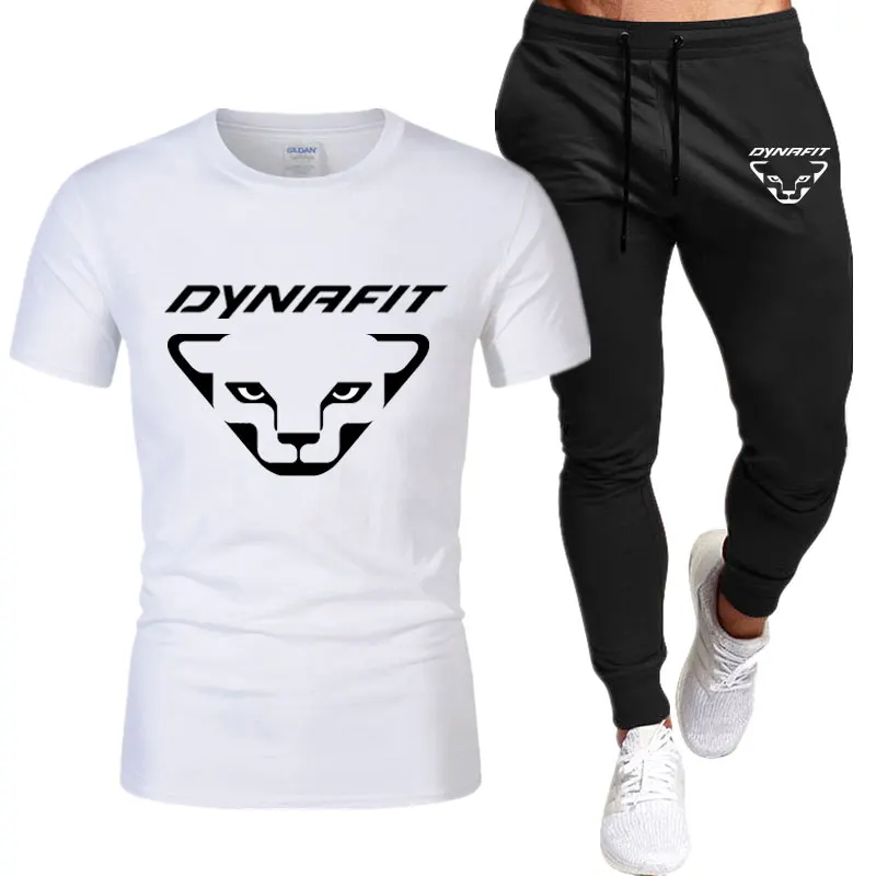 

New 2023 Summer brand DYNRFIT men's sports T-shirt + pants set brand casual breathable jogging pants hip-hop fashion clothing