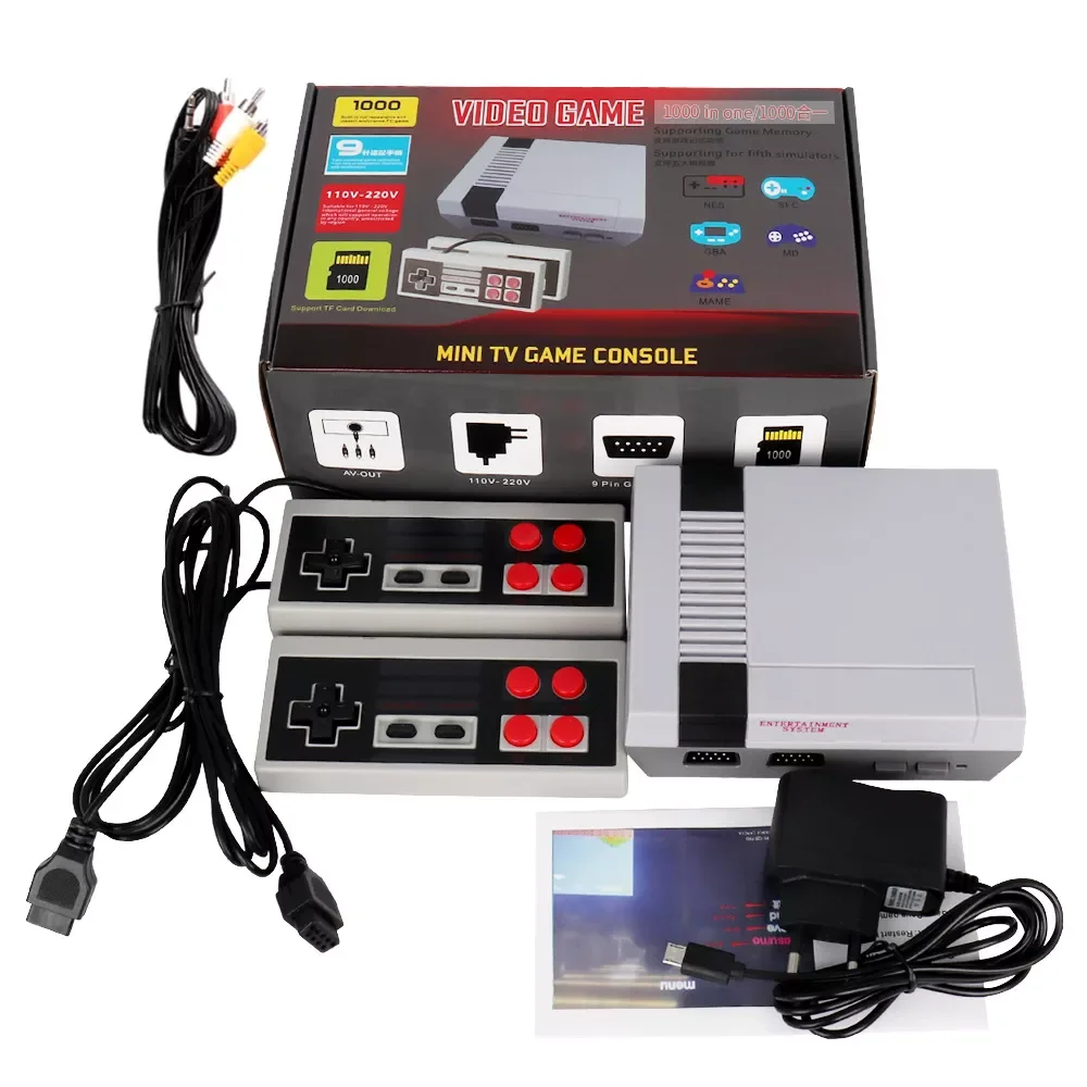 

5 simulators 1000 Classic Games Player Retro Video Game Console Support game card download For nes Game Controller HD TV Out