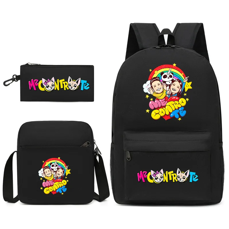

Creative Fashion Me contro Te Print 3pcs/Set pupil School Bags Laptop Daypack Backpack Inclined shoulder bag Pencil Case