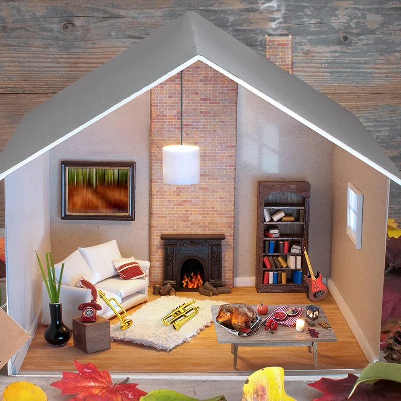 Набор миниатюрных музыкальных инструментов для кукольного домика 12 шт.