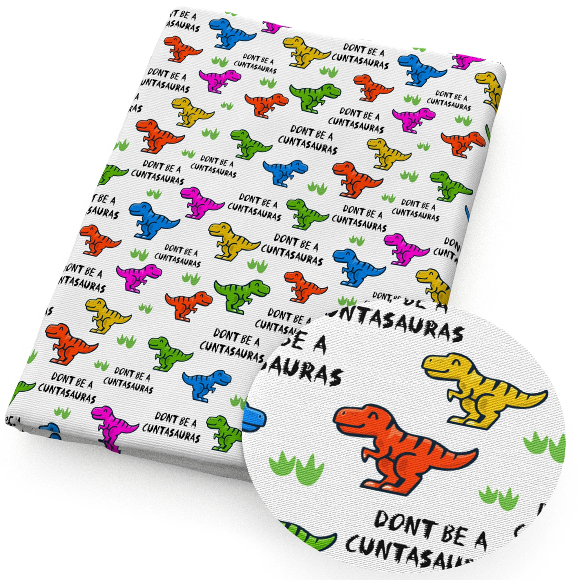 50*145 см ткань из полиэстера и хлопка с рисунком животного динозавра для шитья