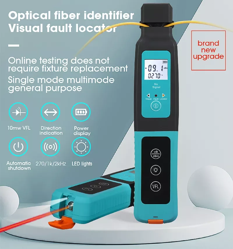 Fiber Optic Identifier Live Fiber Optical Identifier with Built in 10mw Visual Fault Locator 800-1700nm SM MM