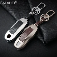 high quality zinc alloy car key case cover shell keychain for porsche macan 911 panamera cayenne 2018 replacement accessories