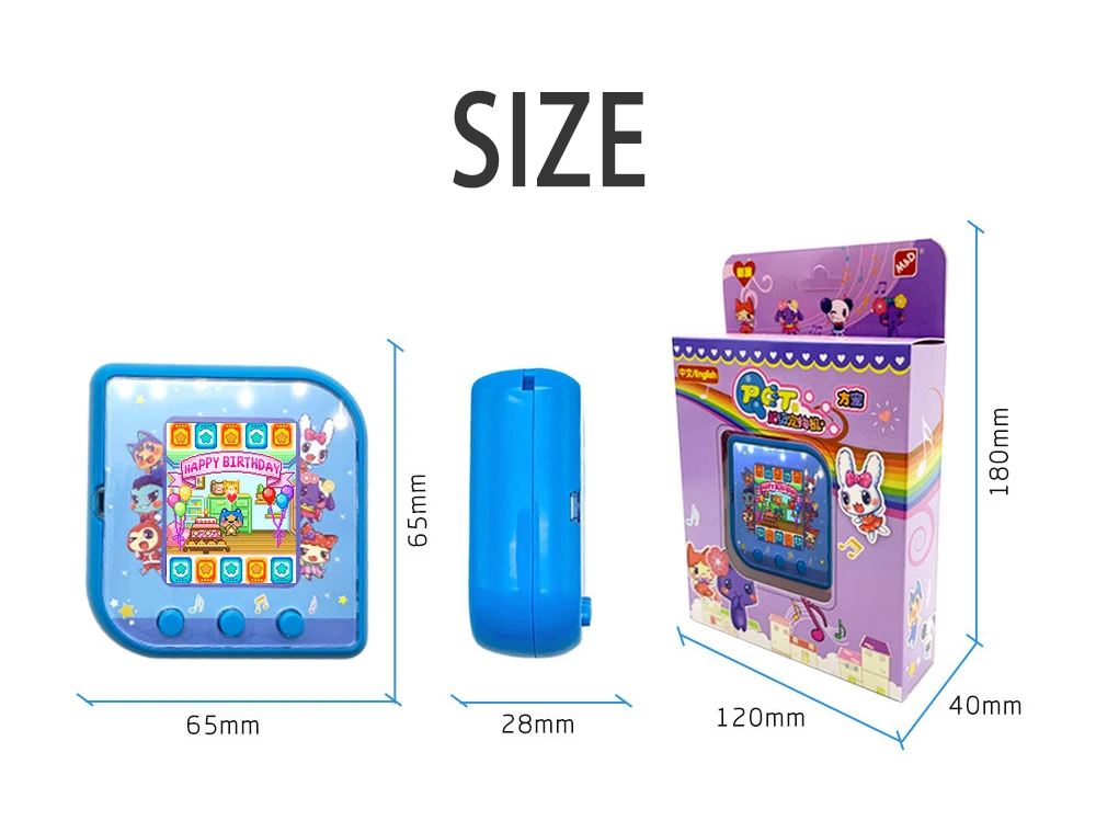 Электронный мультяшный питомец Tamagochi виртуальная игра цветной дисплей детская