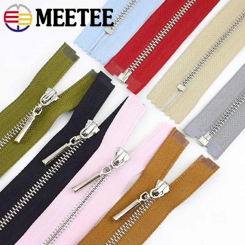 

2/5Pcs 20-70cm 3# Metal Zipper Close Open End Decorative Zips for Sewing Backpack Clothes Jacket DIY Garment Tailor Accessories