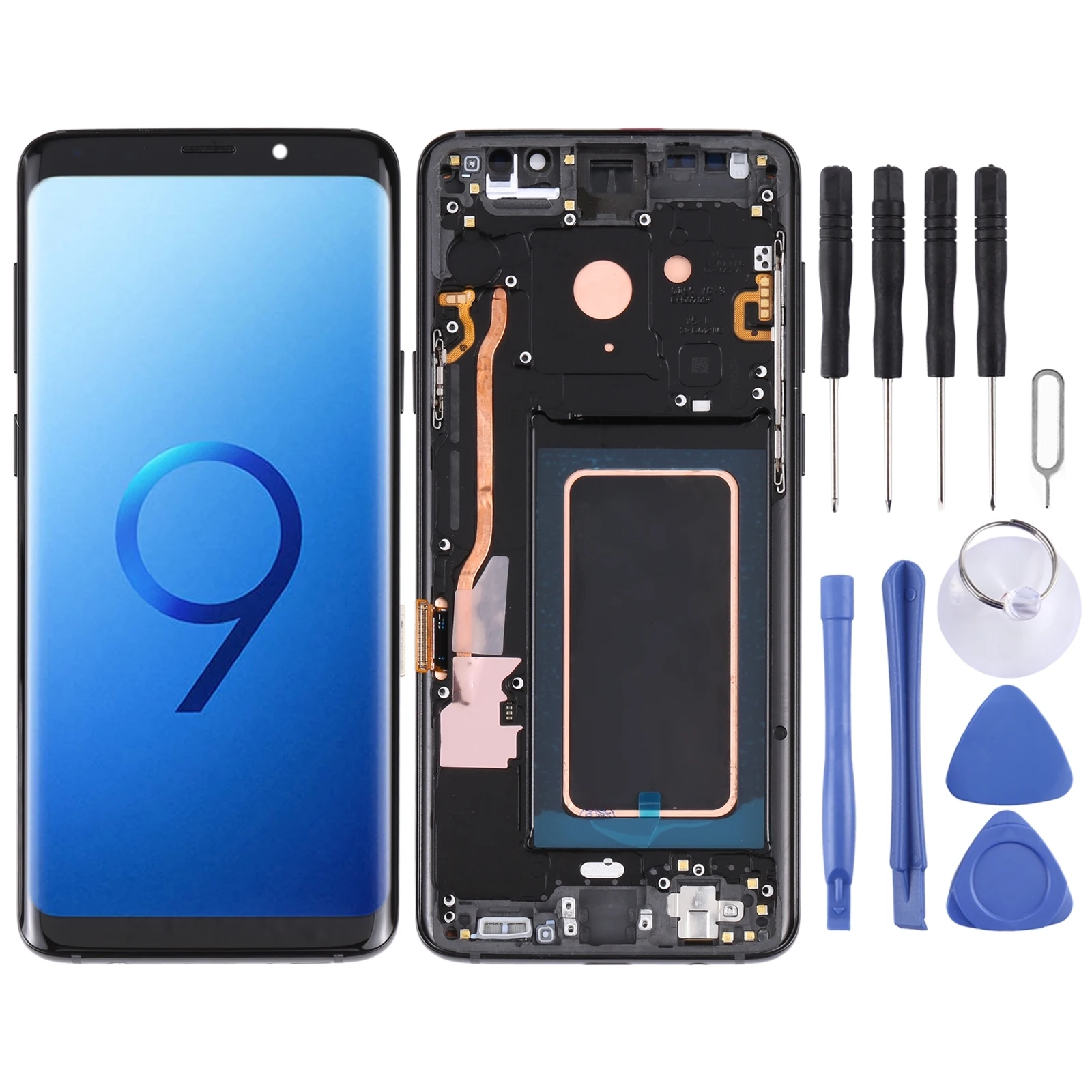 

AMOLED LCD Screen And Digitizer Full Assembly with Frame for Samsung Galaxy S9+ / G965F / G965F / DS / G965U / G965W / G9650