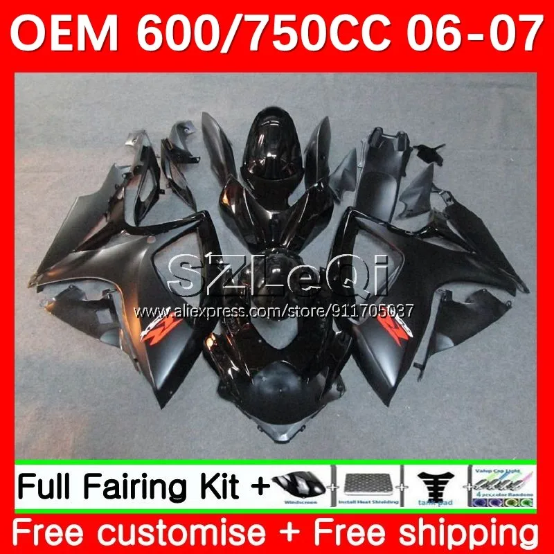 

Stock black Injection OEM For SUZUKI GSXR 750 600 CC GSXR-750 K6 GSXR600 GSXR750 600CC 06 07 GSXR-600 2006 2007 Fairing 76LQ.21