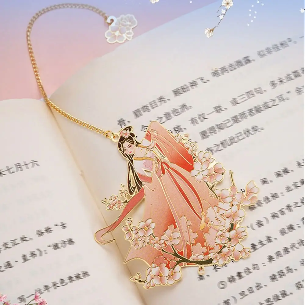 

Book Page Marker Metal Flower Fairy Bookmarks Book Paginator Reading Tool Hollowed Tassel Bookmark Chinese Style