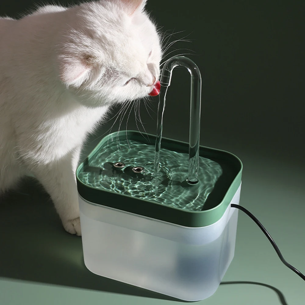 

Питьевой фонтанчик для кошек, бесшумная электрическая поилка с автоматическим фильтром, USB, емкость 1,5 л, для домашних питомцев