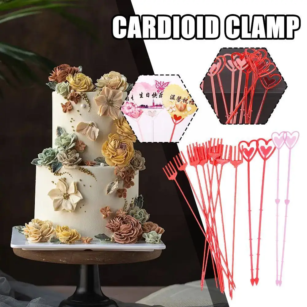 

80 шт./набор, пластиковые цветочные медиаторы для украшения торта