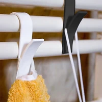 6pcs white hanger for heated towel radiator rail bath hook holder clothes hanger plegable scarf hanger drying space towel rack