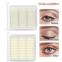 480pcs hot invisible adhesive breathable eye makeup tape eyelid stickers double side eyelid transparent