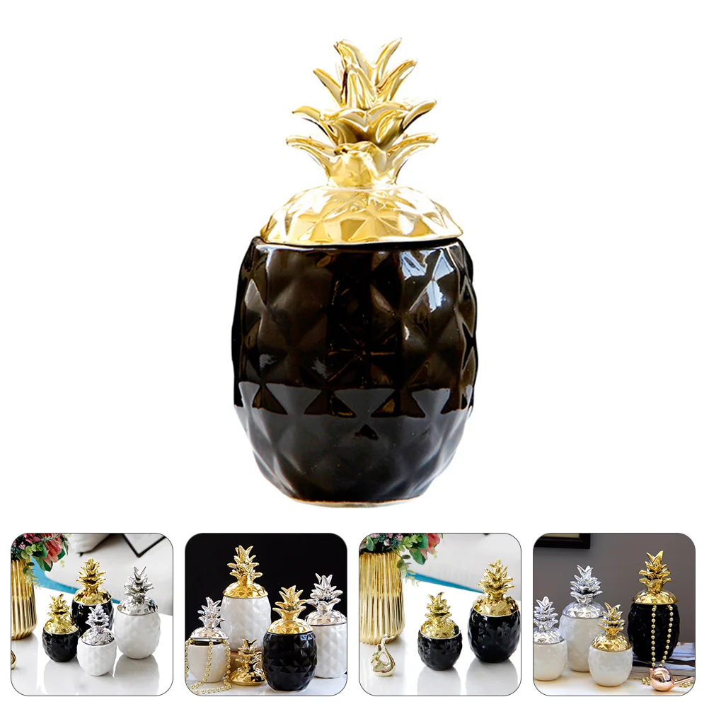 

1pc Pineapple Ceramic Creative Holder Storage Jar for Candy Jewelry Necklace