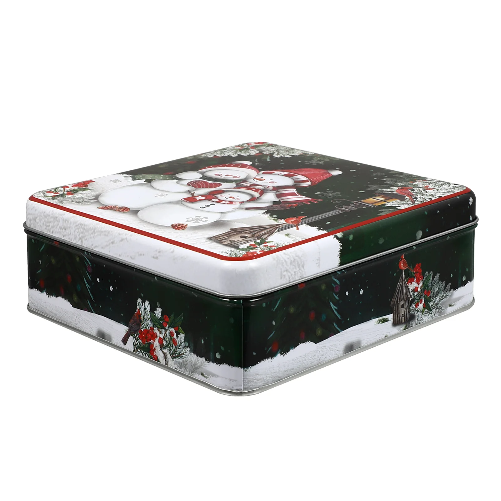 

Christmas Gift Cookie Tins Tin Box Giving Square Candy Metal Boxes Lids Holiday Packing Tinplate Holder Biscuits Case Wrapping