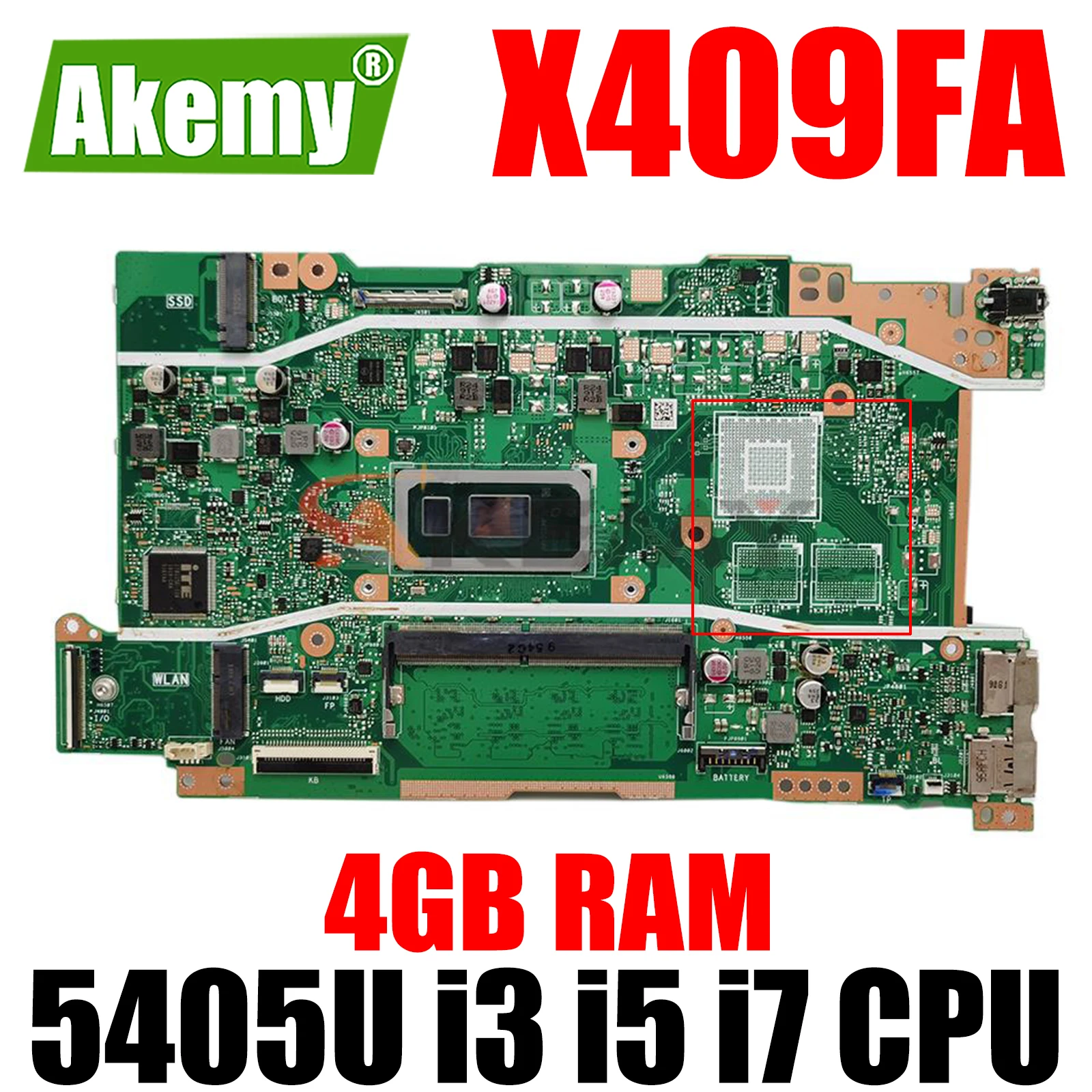 

Материнская плата X409FA 5405U i3 i5 i7 CPU 4 Гб RAM для ASUS X409 X409F X409FA X409FJ X409FL X409UA материнская плата для ноутбука