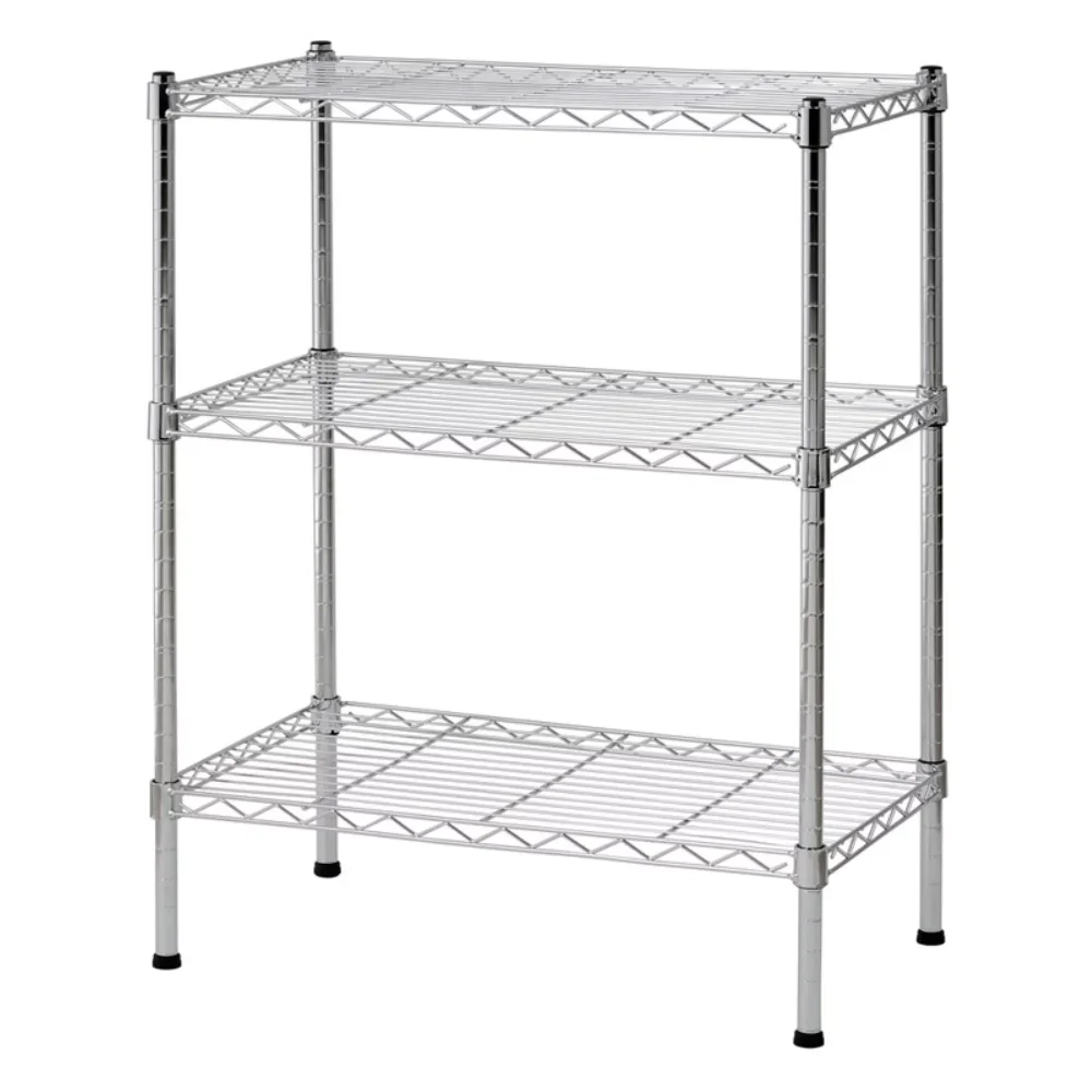 

Chrome 3-Tier 24"W x 14"D x 30"H Wire Shelving Unit