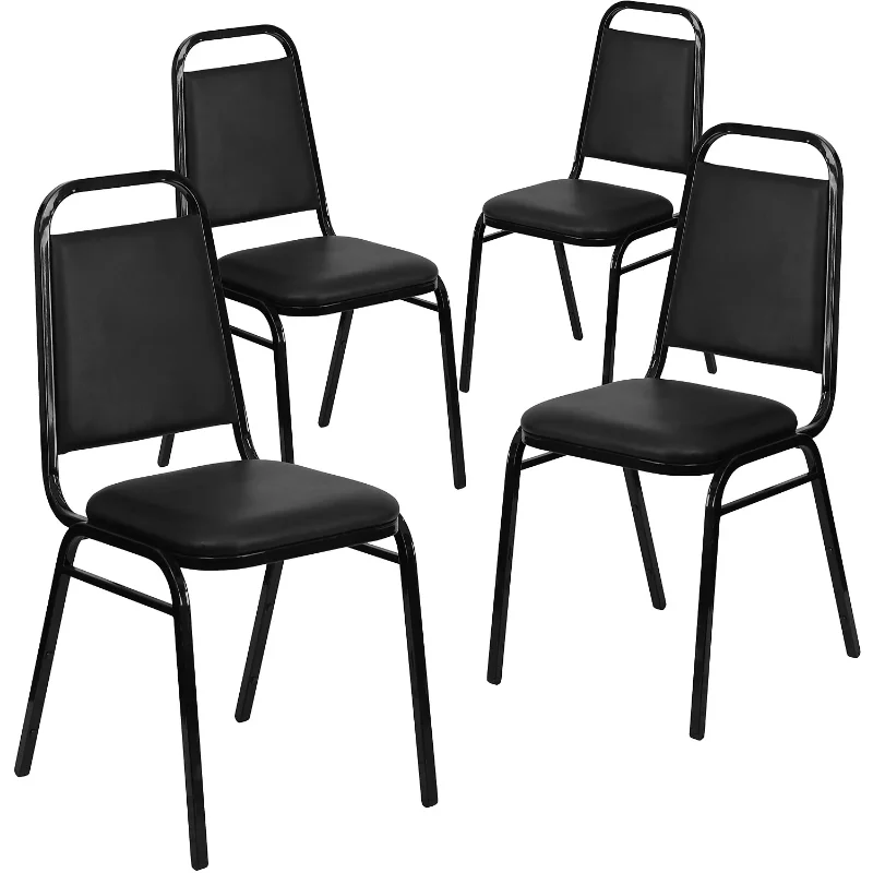 

Flash Furniture 4 Pack HERCULES Series Trapezoidal Back Stacking Banquet Chair in Burgundy Vinyl - Silver Vein Frame