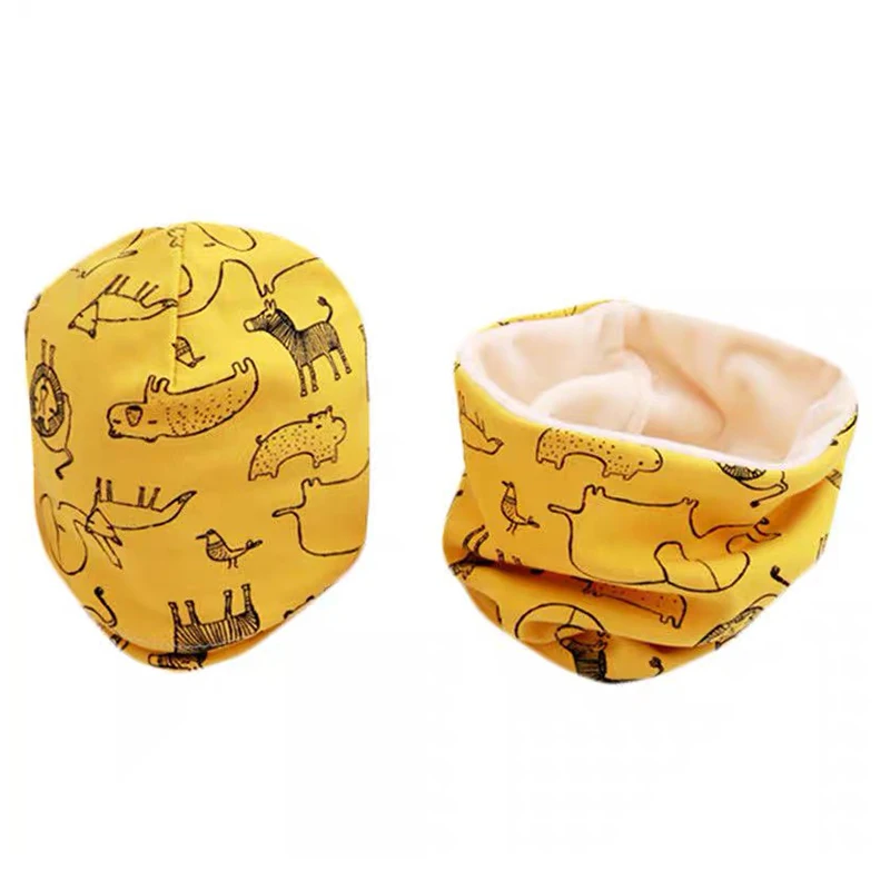 Плюшевая детская шапка и шарф комплект из 2 шт./компл. детские вязаные хлопковые