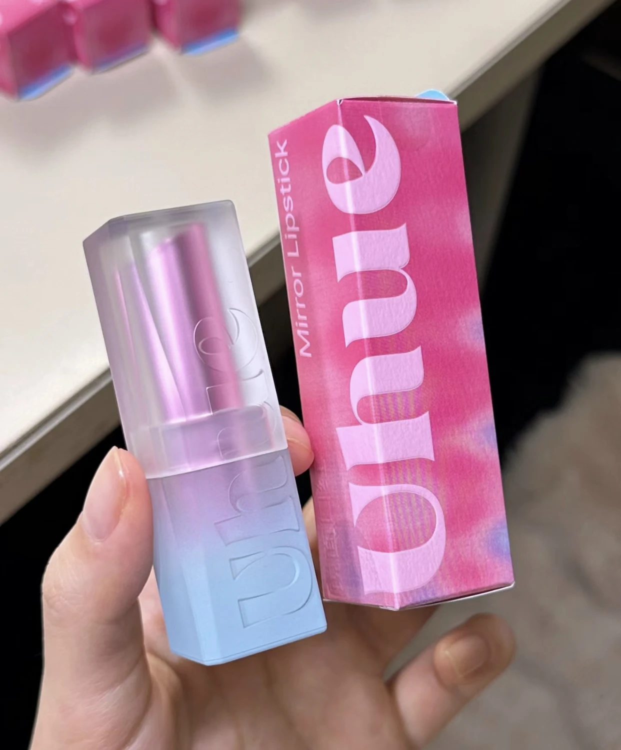 Зеркальная губная помада Uhue с водяным блеском твердая нюдовая глазурь для женщин