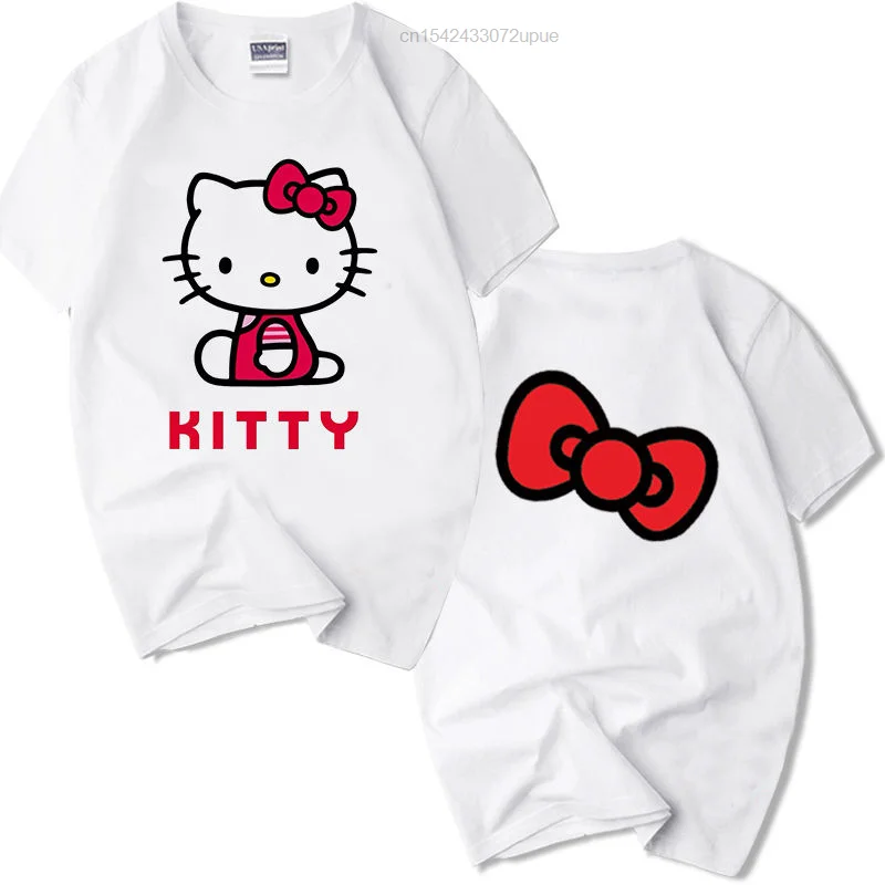 Женская футболка с коротким рукавом и принтом Hello Kitty Y2k |