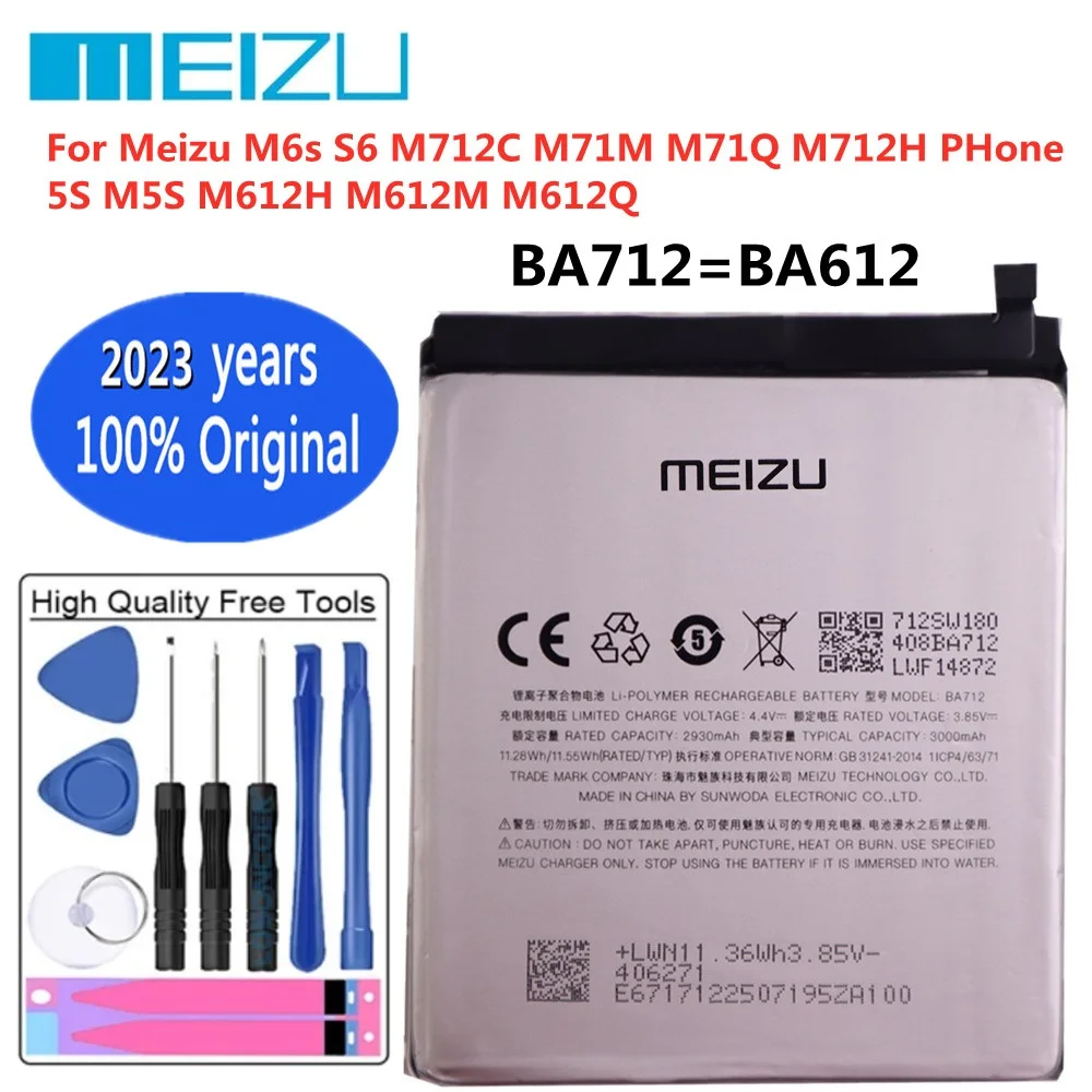 

Оригинальный аккумулятор для телефона Meizu M6s S6 M712C M71M M71Q M712H PHone BA712 5S M5S M612H M612M M612Q BA612, 2023 год