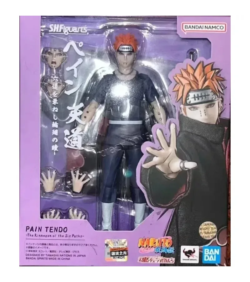 Фото В наличии: Оригинальная коллекционная фигурка Bandai SHF Naruto Pain Tendo Rinnegan Six Paths Edition, аниме-фигурка, коллекционная игрушка №3