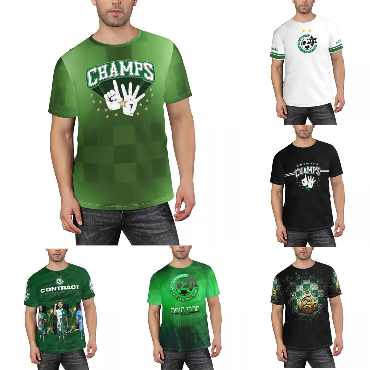 

2022 New Summer Maccabi Haifa T Shirt Men's T-Shirt Israel 3d Print T Shirt Sports Short Sleeve graphic T Shirts Breathable Tops