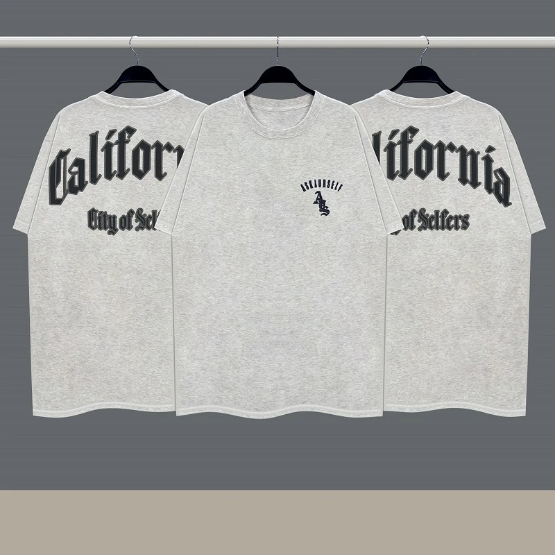 Футболка ASKYURSELF с надписью Калифорния для мужчин и женщин Свободный Топ коротким