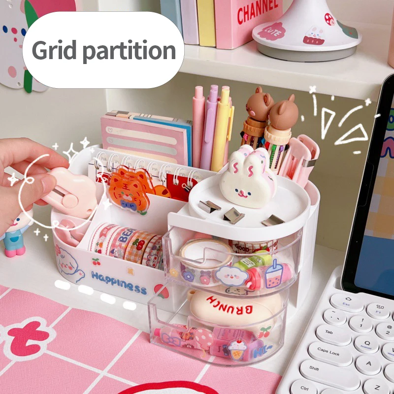 Милый Настольный стеллаж для хранения всякой всячины в Корейском стиле сетчатый