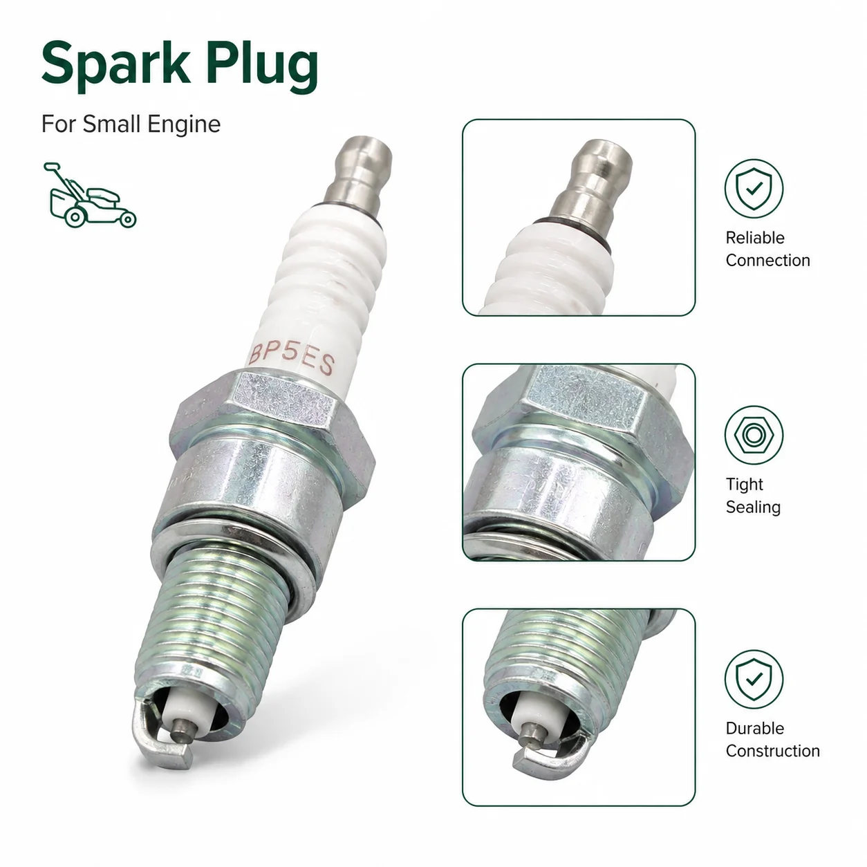 Фото Комплект из 2 свечей зажигания для Honda 98079-55846 BPR5ES, замена NGK 7734, Torch F5RTC, для генераторов и газонокосилок GX160 GX120 GXV160 №4