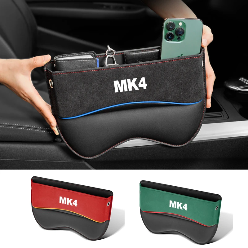 

Органайзер для зазора на сиденье автомобиля, Боковая Сумка на сиденье, запасное отверстие для зарядного кабеля для Volkswagen MK4, автомобильная шкатулка для хранения