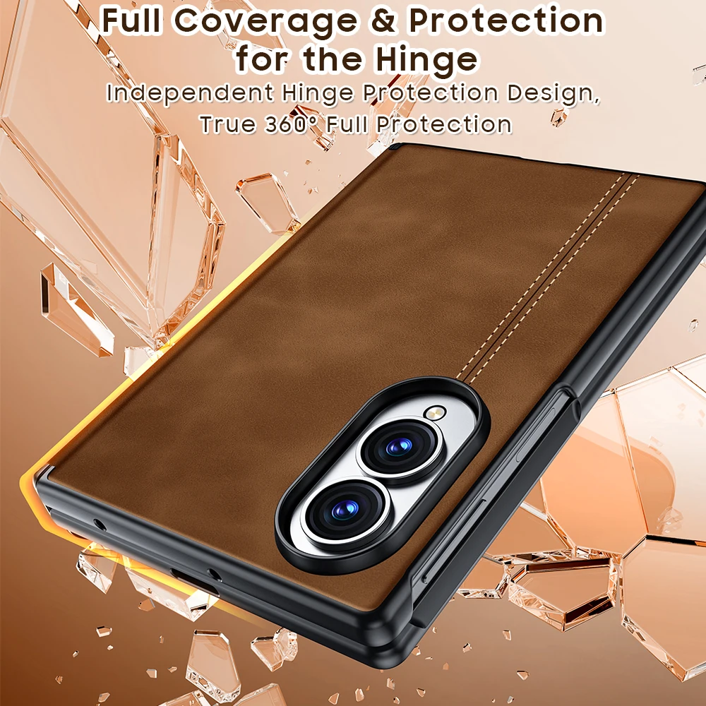 Роскошный магнитный кожаный чехол-пленка для Samsung Z Fold 8, широкий ударопрочный чехол с защитой шарнира Magsafe, тонкий чехол (art.: 3920dca5c407d) - 3920dca5c407d