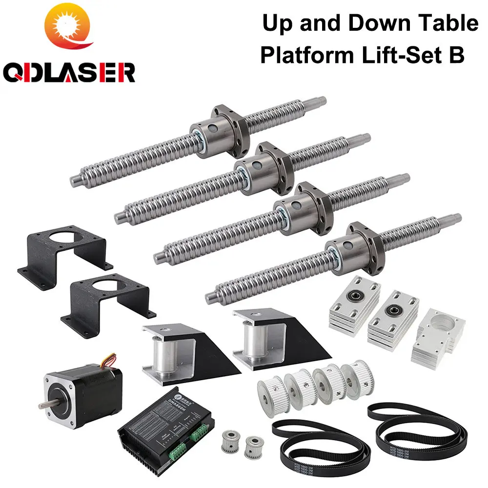 

QDLASER Motorized up and down table platform Lift Metal Parts for CO2 Cutting and Engraving Machine