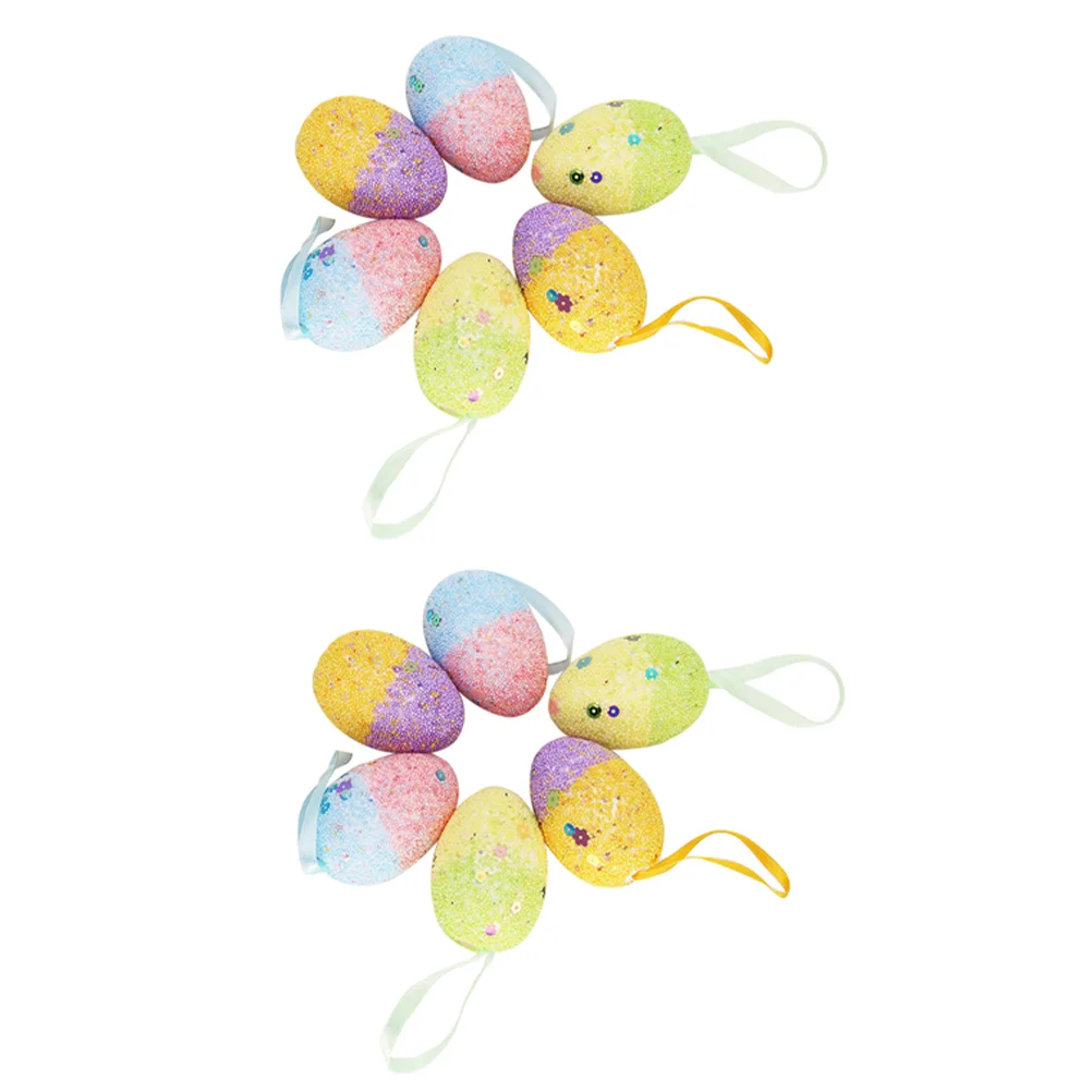 

Easter Eggs Egg Hanging Decor Paintingsurprise Kids Speckled Model Fake Mache Festivaltree Pendants Adornments Party Shape