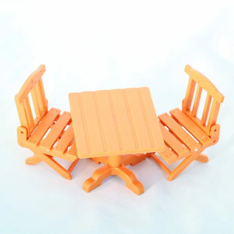 

3Pcs/Set 1/12 Mini Dining Table/Chairs Furniture Model Toys For Doll House Decoration Dollhouse Miniature Accessories