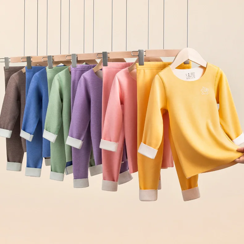 

2 Pieces Seamless Kids Long John Autumn Kids Thermal Underwear Set Boys Girls Pijamas Child Sleepwear 4 6 8 10 12 Years