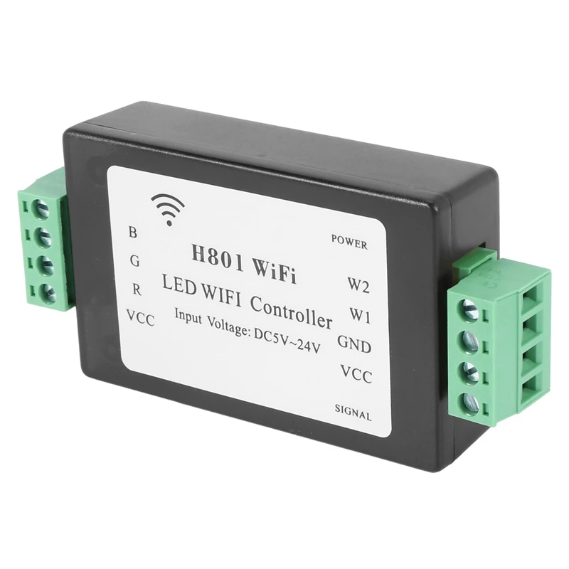 

5X H801 RGBW LED WIFI Controller LED RGB Controller DC5-24V Input For 5050 2835 3528 SMD LED Strip Light Tape Ribbon