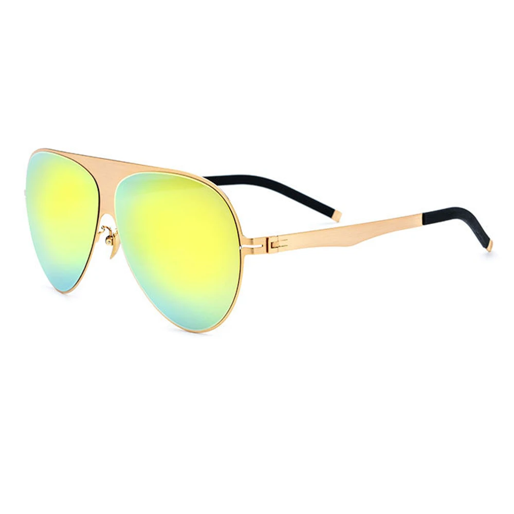 

2022 UV40 Mirror Stainless Steel Gold Frame Mens Driving Sunglasses Motorcycle Glasses Come With Box