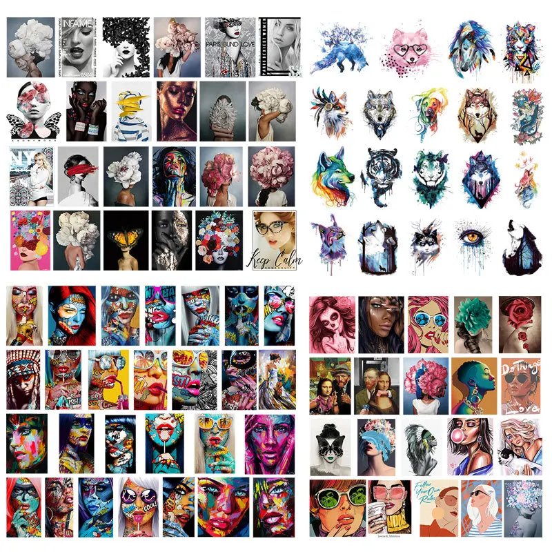 

28CM Various combinations of animals, girls and aliens Heat Transfer For Clothes Thermal Patches Iron-On For Clothing Sticekr